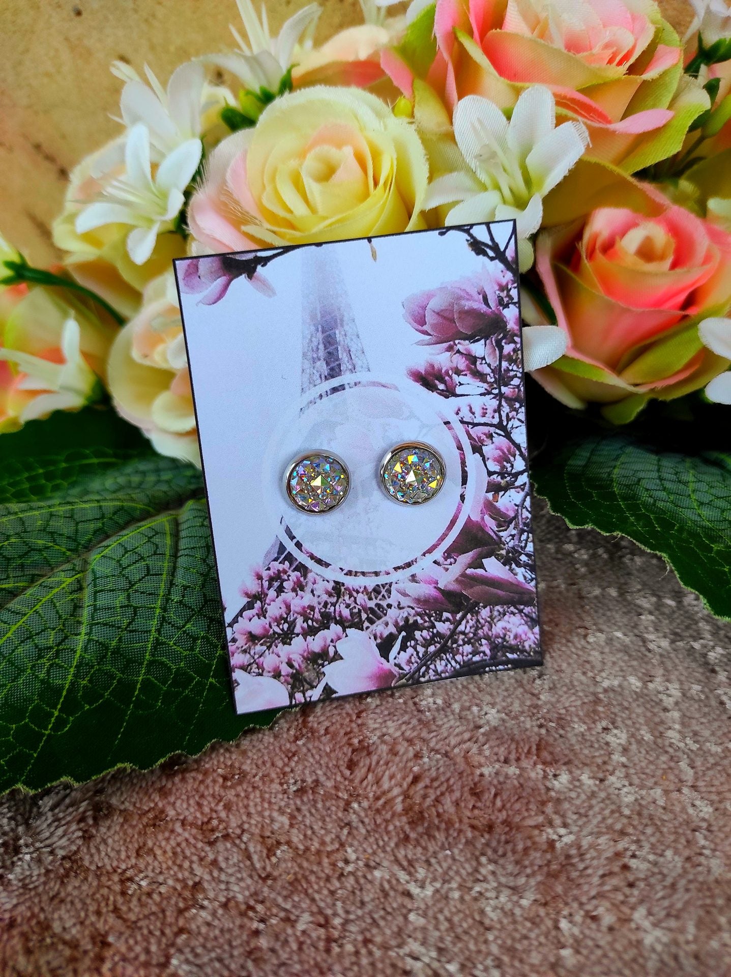 Csillogó druzy fülbevaló